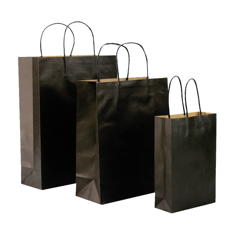 All Sizes Black Kraft Paper Bags