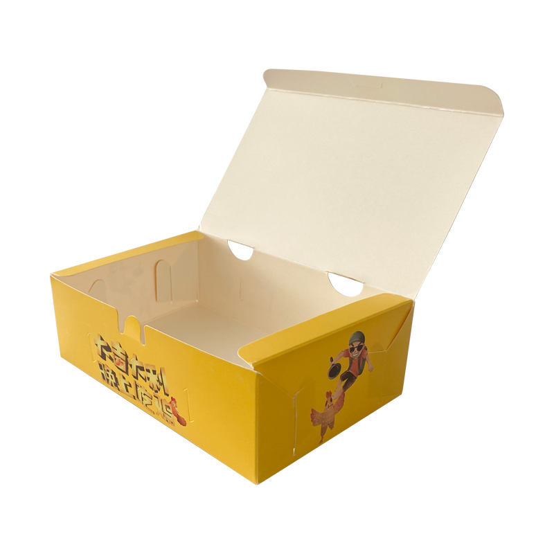 White cardboard paper box for fast food